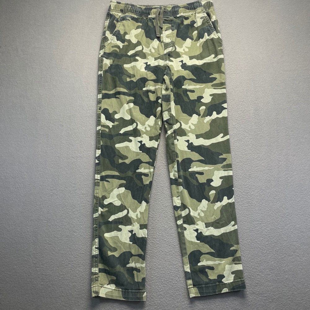 Wonder Nation Boys Camo Pants Cotton Blend XL 14-16 Green Military Utility
